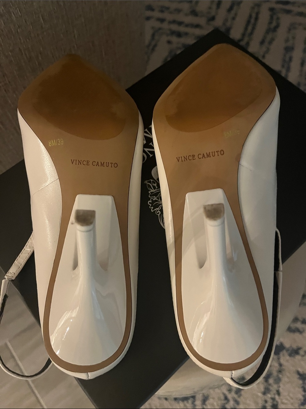 Vince Camuto White Pointed Slingback Heels - Picture 3 of 4